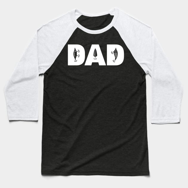 Bass Fishing Dad Baseball T-Shirt by MeatMan